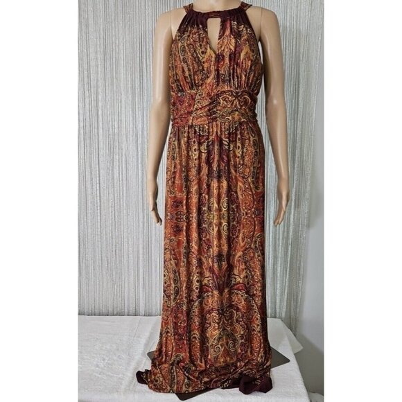 Emma & Michele Coral Halter Long dress size 6 - Picture 1 of 10